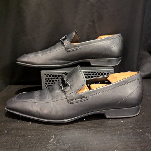Salvatore Ferragamo Black Leather Gancini Bit Loafers, Size 11D No Box main image 6